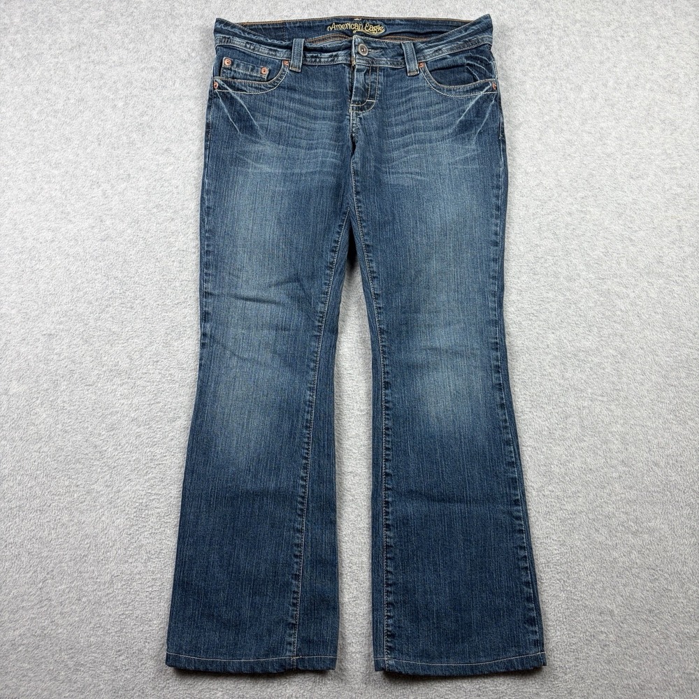 Vintage American Eagle Jeans Womens 8 Blue Artist Bootcut Low Rise Stretch Y2K - Picture 1 of 9
